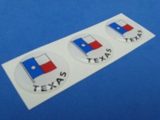 TEXAS FLAG LOGO DOMED DECAL EMBLEM STICKER SET OF THREE 165