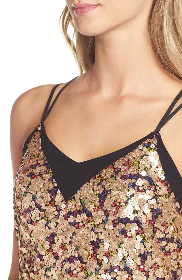 ADELYN RAE 女式女孩亮片迷你礼服派对鸡尾酒趣味金属尺寸 M $ 106 — 第 4/4 张图片