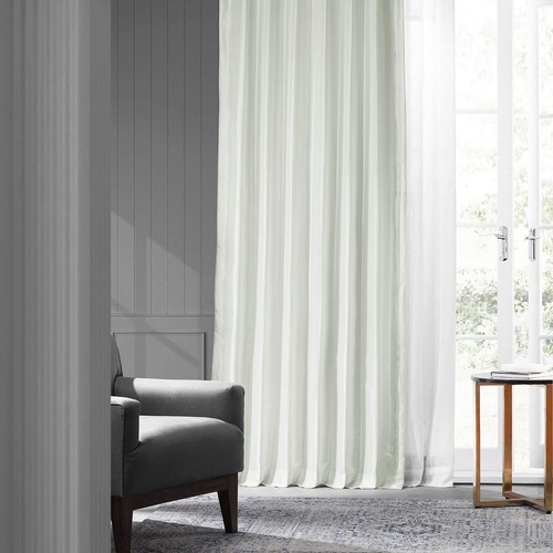 HPD Half Price Drapes Faux Silk Taffeta Curtains for Bedroom & Living Room 84 - Picture 2 of 9