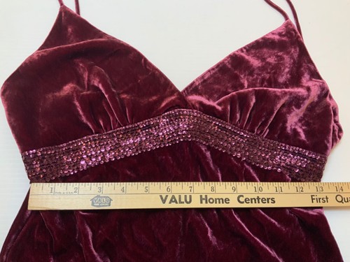 Express Velvet Babydoll Strap Top Women Large Purple Sequins Rayon Silk Y2K - Picture 7 of 10
