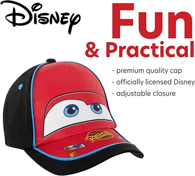 Gorra de béisbol Disney Cars Lightning McQueen para niños de 4 a 7 años Foto 3 de 4