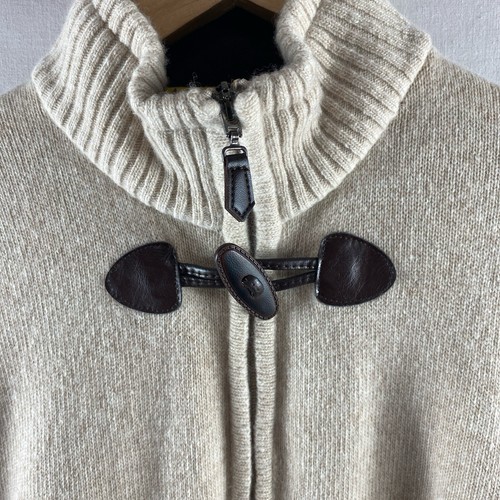 Enrico Soriani Mens Zip Toggle Jacket XXL 2XL 100% Lana Wool Elbow Pads Beige - Picture 3 of 9