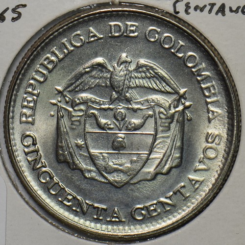 Colombia 1965 50 Centavos Eagle animal 196106 combine shipping - Picture 2 of 2