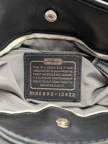 Vintage Coach Parker Opt Art Handtasche Geldbeutel schwarz Jacquard Lederbesatz - Bild 18 von 20