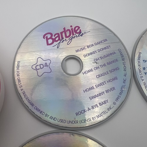 Vintage 1995 Mattel BARBIE For Girls Pretend CD Player W/ 4 CD'S Play Music Work - Picture 12 of 12