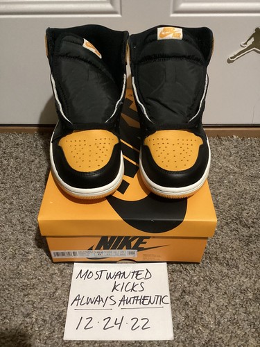 DS 2022 Nike Air Jordan 1 Retro High OG Yellow Toe Men’s Sz 8.5!! - Picture 2 of 10