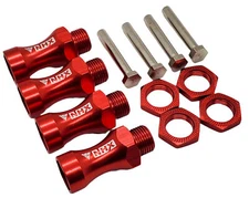 NEW NHX RC Wheel Hex Adapter 12mm to 17mm (4pc) 30mm Offset Extender- Red