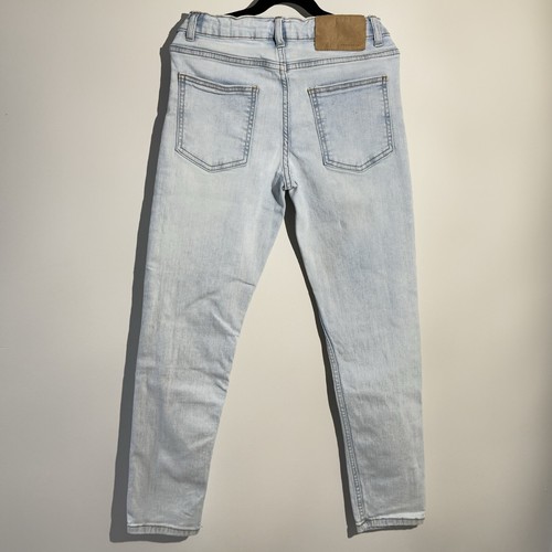 Zara Boys Skinny Fit Jeans Size 11/12 Adj Waist Pockets Light Blue Wash - Picture 6 of 10