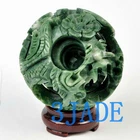 4" Hand Carved 4 layers Green Stone Magic Puzzle Ball Sphere