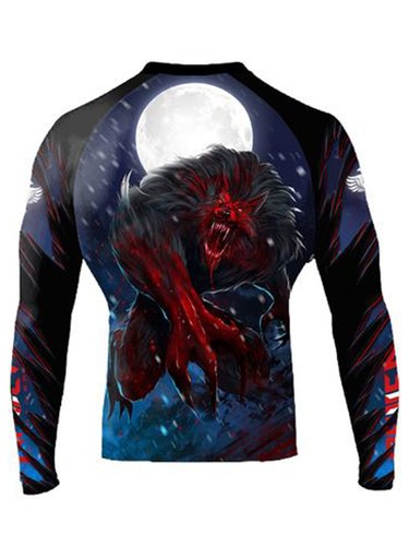 Raven Fightwear Men's The Lycan Rash Guard MMA BJJ Black - Picture 2 of 3