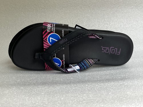 Flojos Damas Chanclas Maddy Sandalias Espuma con Memoria Chanclas Talla 7 Negras Nuevas - Imagen 4 de 11