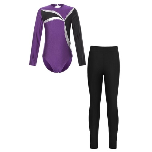 Kids Girls Set Cutout Back Outfits Stage Performance Dancewear Train Outfit - Picture 55 of 111