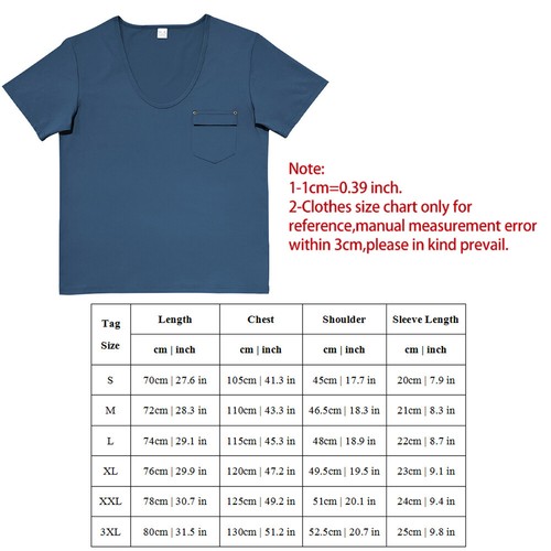 Camiseta Para Hombre Manga Corta Clásica Informal Suelta Cuello en V Camisas Pullover Bolsillos - Imagen 2 de 17
