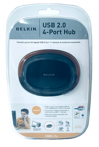 4-Ports External USB 20 Hub (F5U234V1) Belkin Hi-Speed - BRAND-NEW-SEALED.