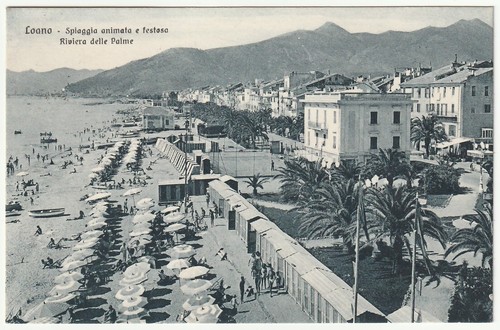 LOANO - SAVONA - SPIAGGIA ANIMATA E FESTOSA - VIAGG. 1951 -91451-