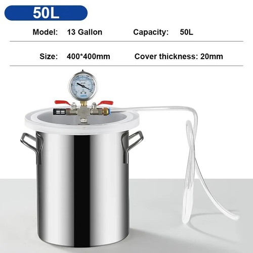 Degasatore Sottovuoto Acciaio Inox Camera Gallone Sottovuoto 6L/12L/21L/50L - Foto 6 di 11