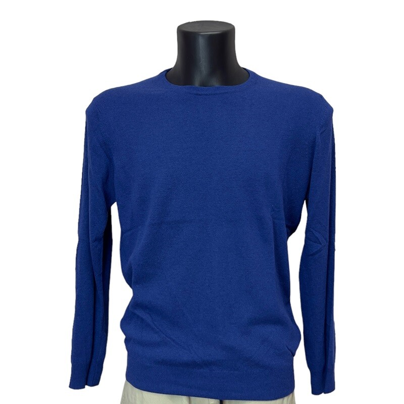 Синий Maglioncino Uomo Toscano из кашемира Lana e Сделано в Италии Blu Cobalto I2022