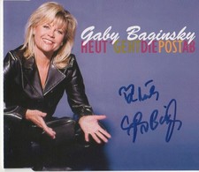 Gaby Baginsky autograph signed CD cover "Today 'Geht Die Post Ab'