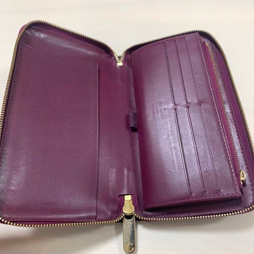 LOUIS VUITTON Monogram VERNIS Zippy Wallet Organizer M93609 Wine Violet Leather - Picture 11 of 12