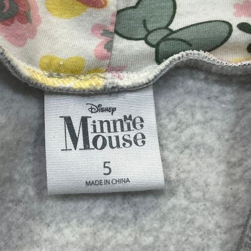Disney Youth Minnie Mouse Gray Ear Hoodie Ruffled Pockets Gold Bow - Picture 6 of 7