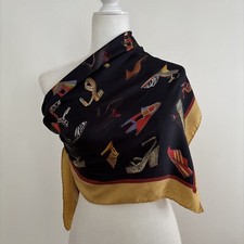 Vintage Salvatore Ferragamo Silk Print Show Scarf Square 33  x33  