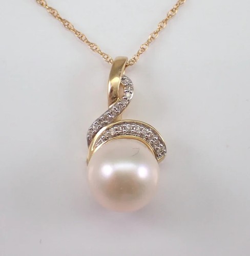 2.10Ct Round Cut White Pearl Drop Pendant 14K Yellow Gold Plated 18" Free Chain - Picture 1 of 6