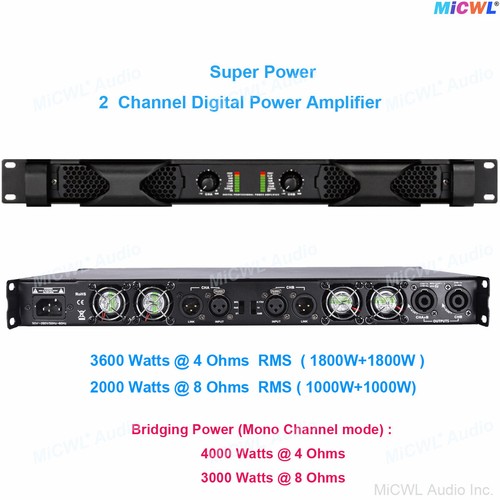 MiCWL 2Ch 8000W High Power Digital Amplifier 2 Output Audio AMP Drive 4Ohm 8Ohms - Picture 6 of 9