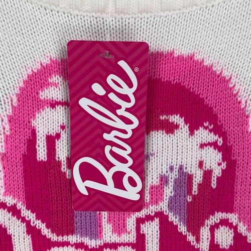 Barbie The Movie Sweater XL Womens White Knit Pullover Relaxed Loose - Picture 4 of 18