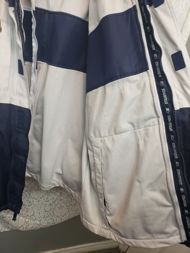 Starter Winter Jacket Mens size 2XL Navy Blue & Gray/Smoke Coat Removable Lining - Picture 4 of 11