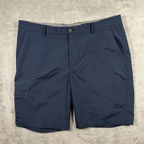 Greg Norman Shorts Herren 38 dunkelblau vorne flach Stretch Reißverschluss Cargotasche Golf