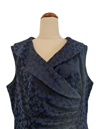 Anthea Crawford Dress 18 XXL – Jacquard Sleeveless 50s Collared Style – Designer - Picture 3 of 16