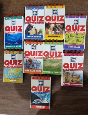 9x WAS IST WAS QUIZ 180 Fragen & Antworten Dinosaurier,Natur und Tiere uvm.