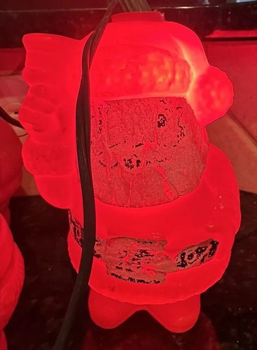 RARE- Vintage String Santa Christmas Lights Set Santa Claus Blow Mold. - Picture 4 of 6