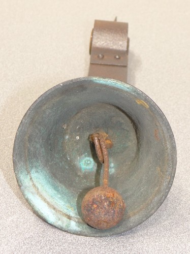 Antique No. 7 Brass Bronze Entry Door Bell Iron Coil Spring Store Shop Doorbell - Picture 6 of 23