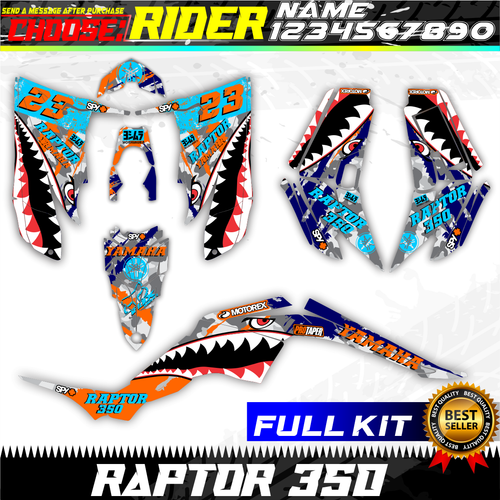 Compatible Yamaha Raptor 350 2004-2014 Kit Decals Graphics Stickers ATV YR-BO