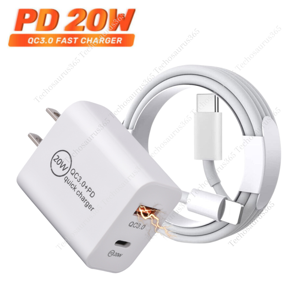 20W USB C Fast Wall Charger PD Power Dual Adapter For iPhone 13/12/11/8/iPads