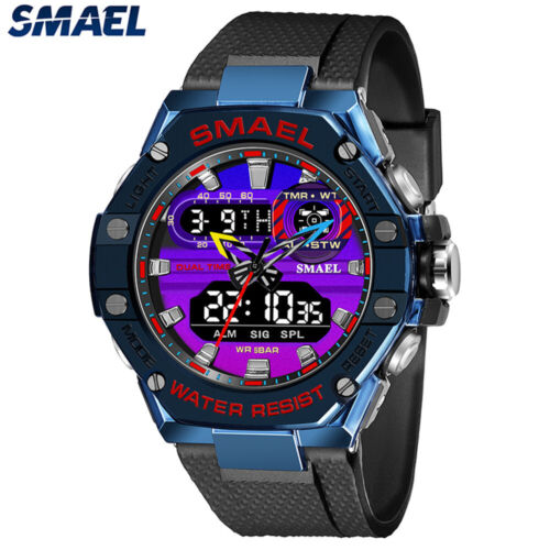 SMAEL Digital Watch Men Military Sport Wristwatch Steel Case Boys Sport Watch - Picture 19 of 22