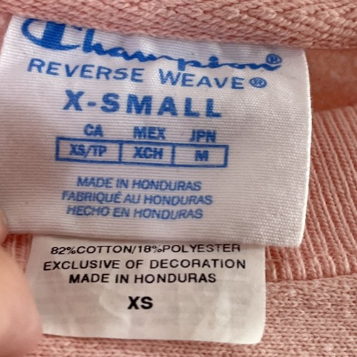 Vintage Champion Sweatshirt Size XS Pink Reverse Weave Pullover Big Logo - Picture 6 of 10