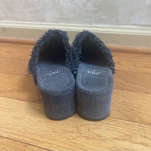 ZARA Denim schwarze Clogs mit Nieten Jeans Pantoletten Pantoletten Schuhe Gr. 36 EU, US 6 - Bild 4 von 15