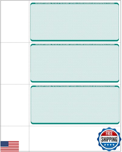 Computer Scheckpapier - leere persönliche Brieftasche Schecks 3 auf einer Seite - kompatibel
