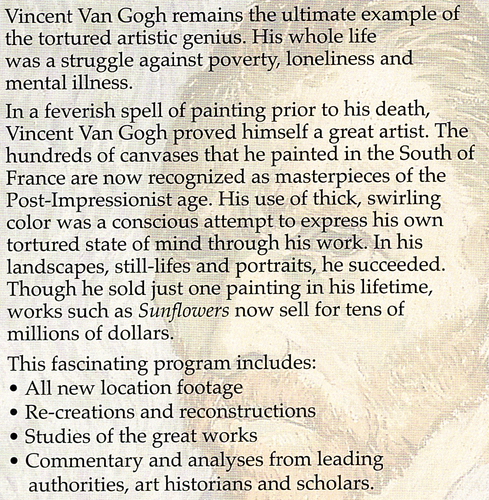 Vincent van Gogh movies on DVD;3rd 1 FREE!documentaries biographies Dutch artist - Picture 37 of 45