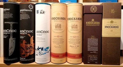 AN CNOC & KNOCKANDO 7x LEERE Whisky Flaschen mit OVP - Bild 2 von 2