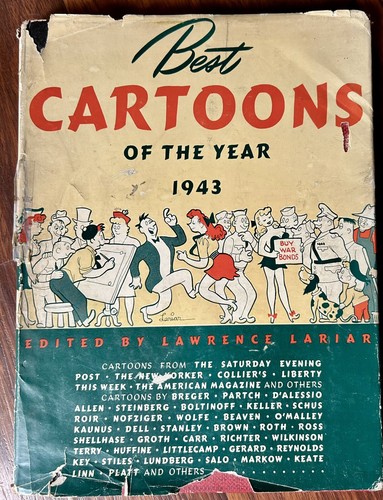 Best Cartoons Of The Year 1943 Book Lawrence Lariar Crown Publishers 1943 VTG