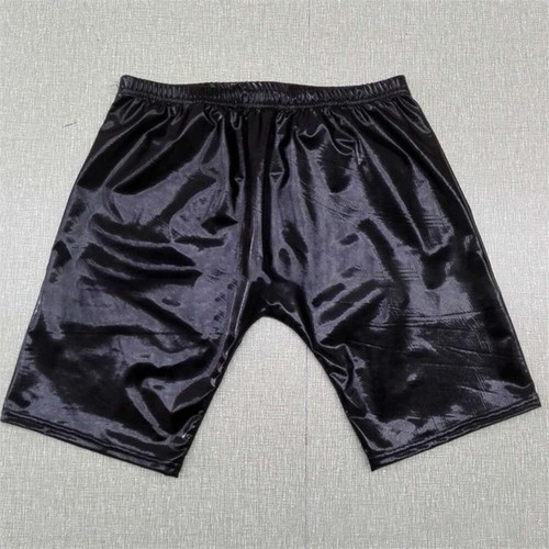 Herren PU-Leder Unterwäsche Wet Look Boxershorts Shorts Hose Schwarz Unterhose - Bild 5 von 15