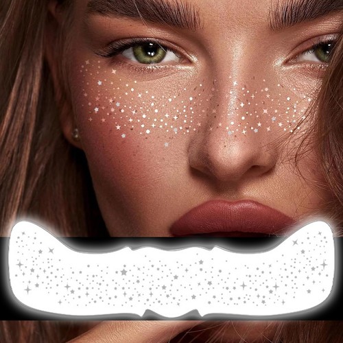 Sheet Glitter Freckles Tattoo Stickers Gold Sparkle Freckles Face Makeup - Picture 6 of 14