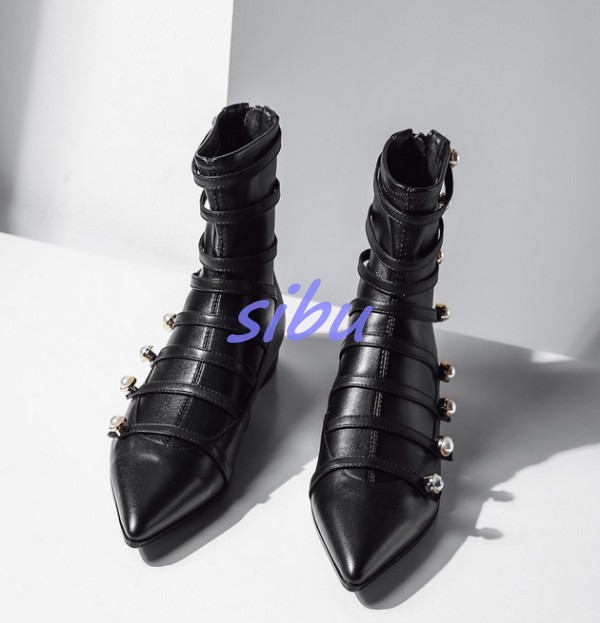 En Punta de Mujer Grueso Tacón Bajo Cremallera de Perla Real de Mitad de Cremallera Pantorrilla botas Zapatos Talla 8a2971 En Punta de Mujer Grueso Tacón Bajo Cremallera de Perla Real de Mitad de Cremallera Pantorrilla botas Zapatos Talla 8a2971