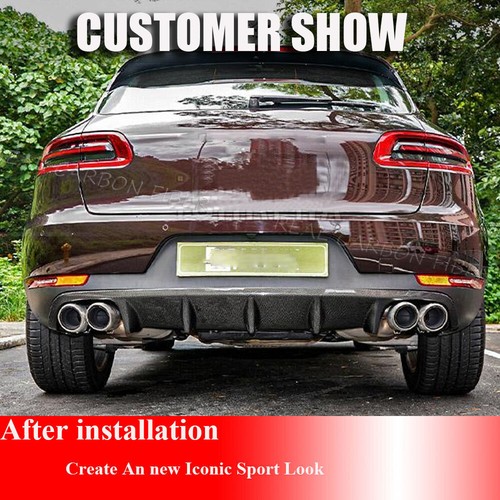 REAL CARBON Rear Bumper Diffuser Lip For Porsche Macan Turbo GTS Base 2014-2020 - Bild 4 von 14