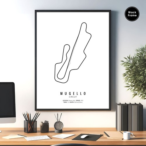 Mugello Circuit, F1 Circuit, F1 Circuit Wall Art, F1 Race Track, F1 Circuit Map - Picture 2 of 10