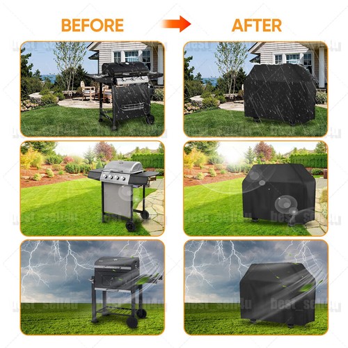 Waterproof Outdoor Barbecue BBQ Gas Grill Cover 210D Heavy Duty 58" 67" 30" 28" - Picture 15 of 77