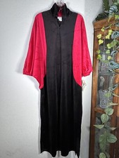 The Crescent Spokane Vintage Velvet Robe Womens Red Black Half Zip Dolman Sleeve